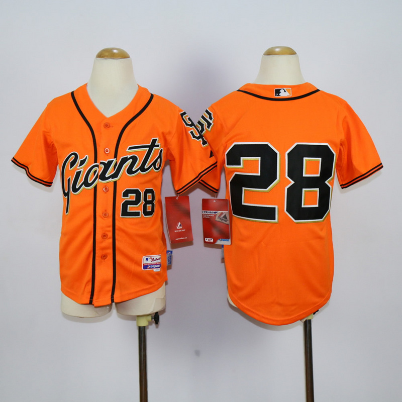 Youth San Francisco Giants #28 Posey Orange MLB Jerseys